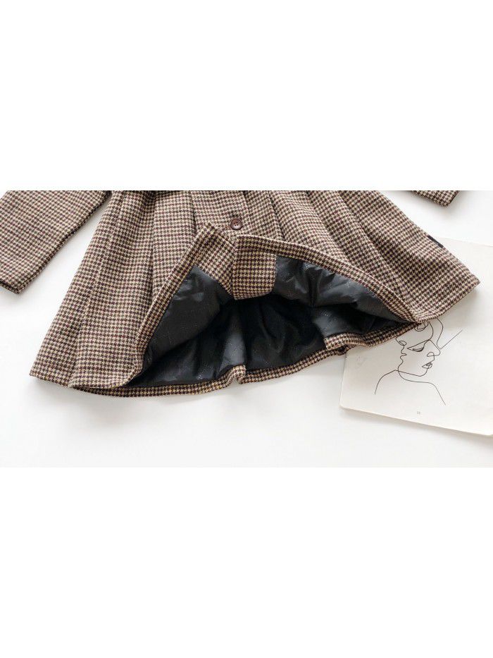 Girls' autumn and winter coat  new children's Korean version thickened middle and long foreign style coat collar foreign trade wholesale 