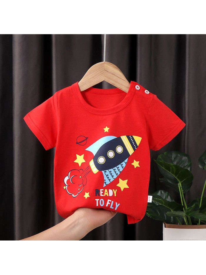 Children's short sleeve T-shirt pure cotton girls' summer baby's summer children's  boys' top 