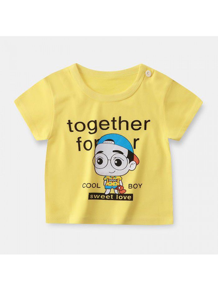Children's short sleeve T-shirt pure cotton girls' summer baby's summer children's  boys' top 