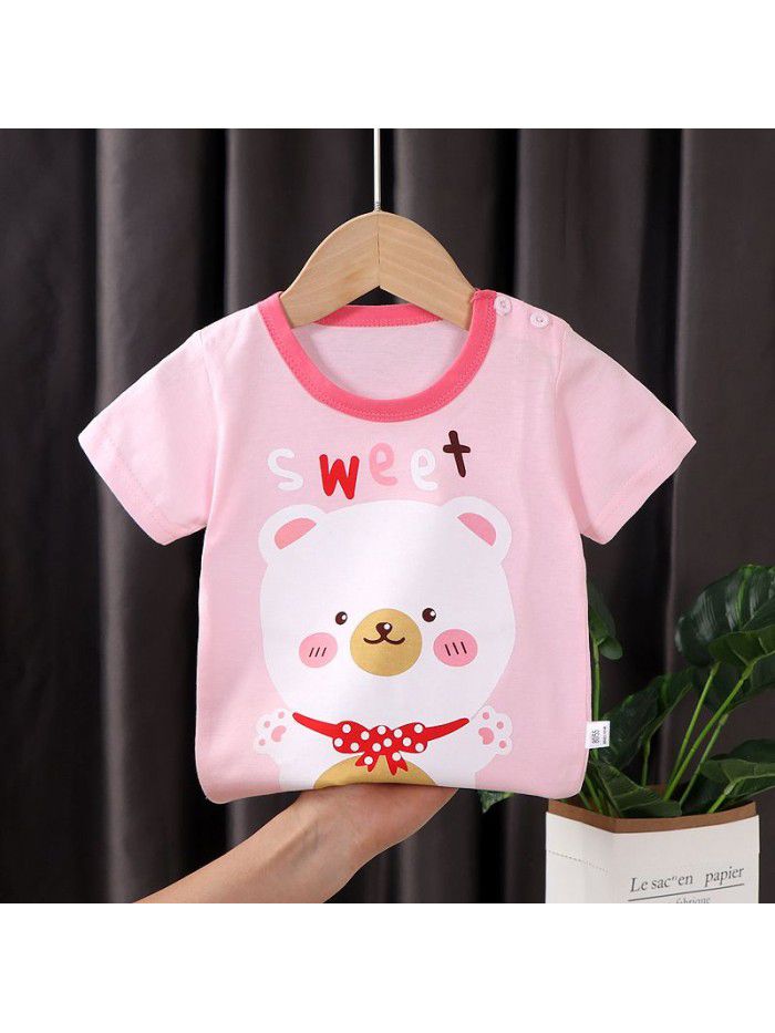 Children's short sleeve T-shirt pure cotton girls' summer baby's summer children's  boys' top 
