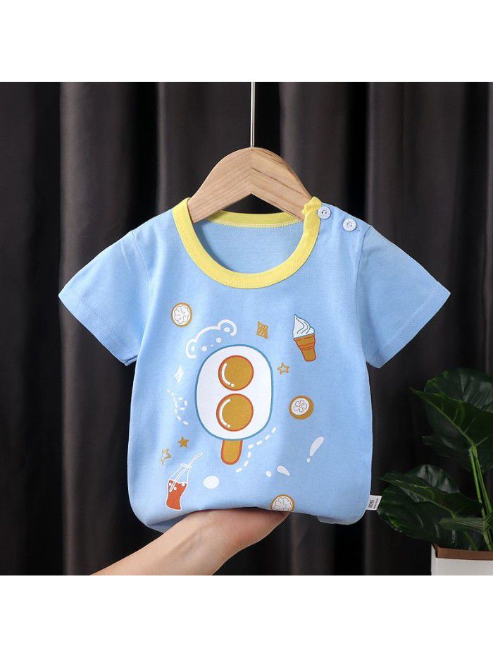 Children's short sleeve T-shirt pure cotton girls' summer baby's summer children's  boys' top 