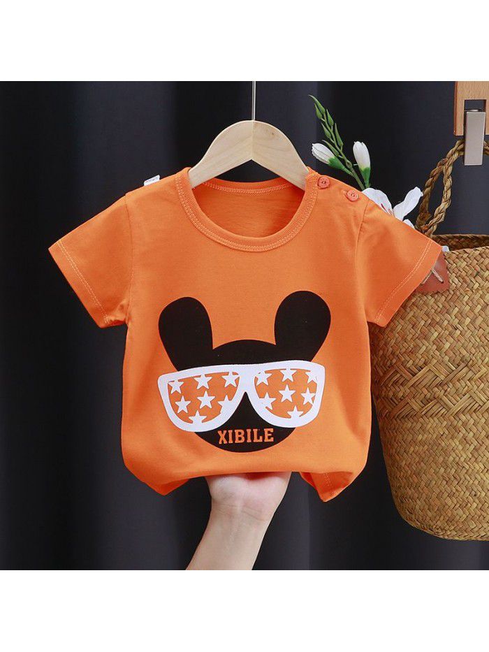 Children's short sleeve T-shirt pure cotton girls' summer baby's summer children's  boys' top 