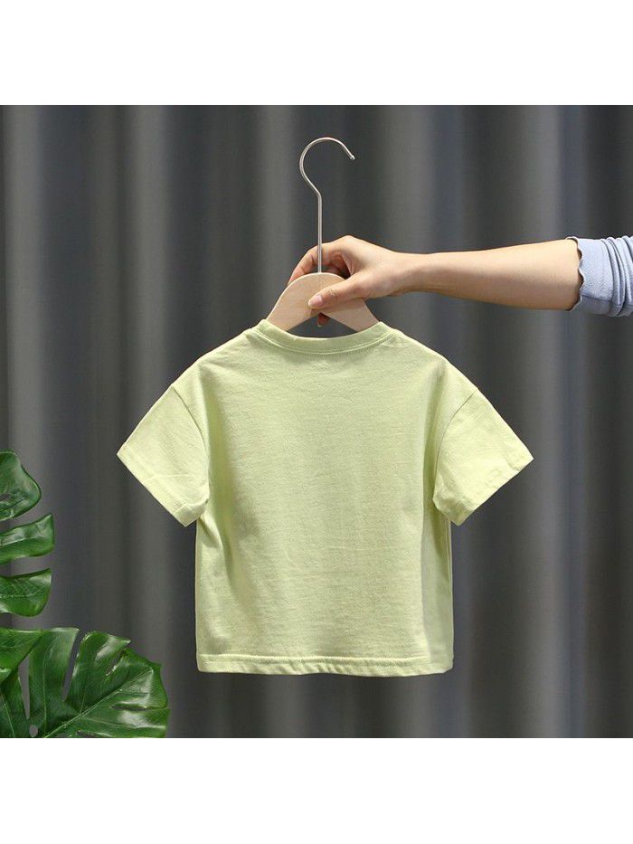 1507 boys' T-shirt short sleeve  summer new children's cartoon cattle T-shirt boys' summer fashion T-shirt 
