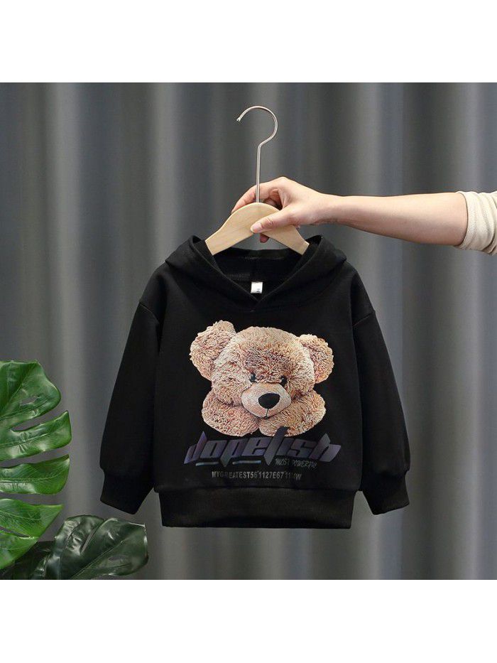 1344 boys' sweater long sleeve T-shirt  new foreign style baby Hoodie spring and autumn children's bottom T-shirt 