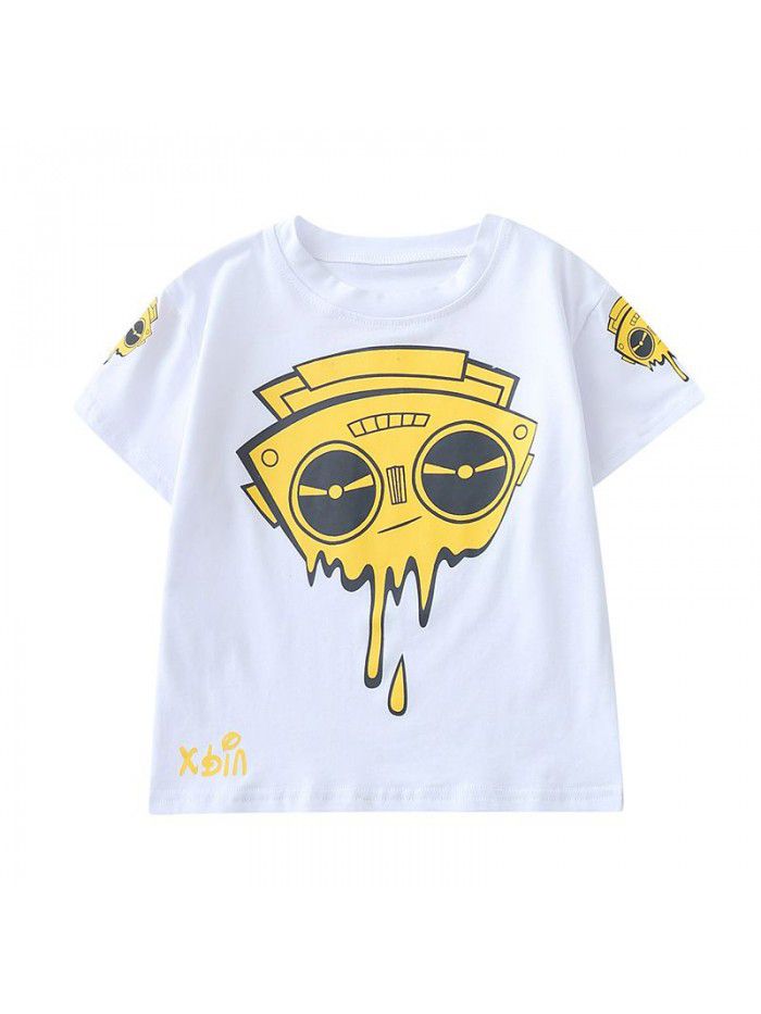 1466 boys' clothing  summer new T-shirt short sleeve 3 middle school boys' cartoon baby summer top 