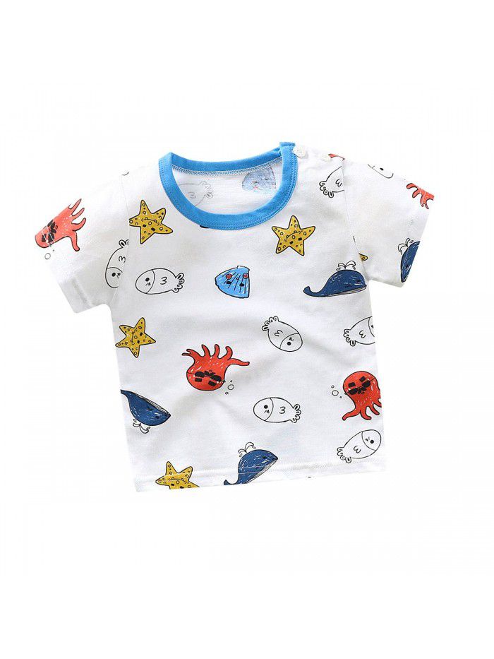 Children's short sleeve T-shirt pure cotton girls' summer baby's summer children's  boys' top 