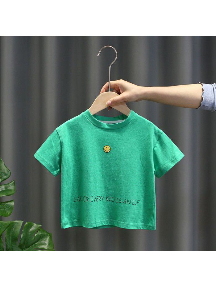 1509 boys' short sleeve T-shirt  summer new children's clothing baby 1 year old 3 baby half sleeve thin T-shirt 