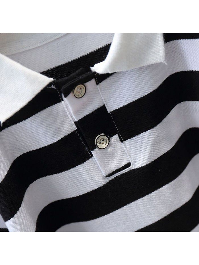 1578 boys' striped short sleeve T-shirt  new 3 middle and small children's half sleeve children's summer baby polo shirt 