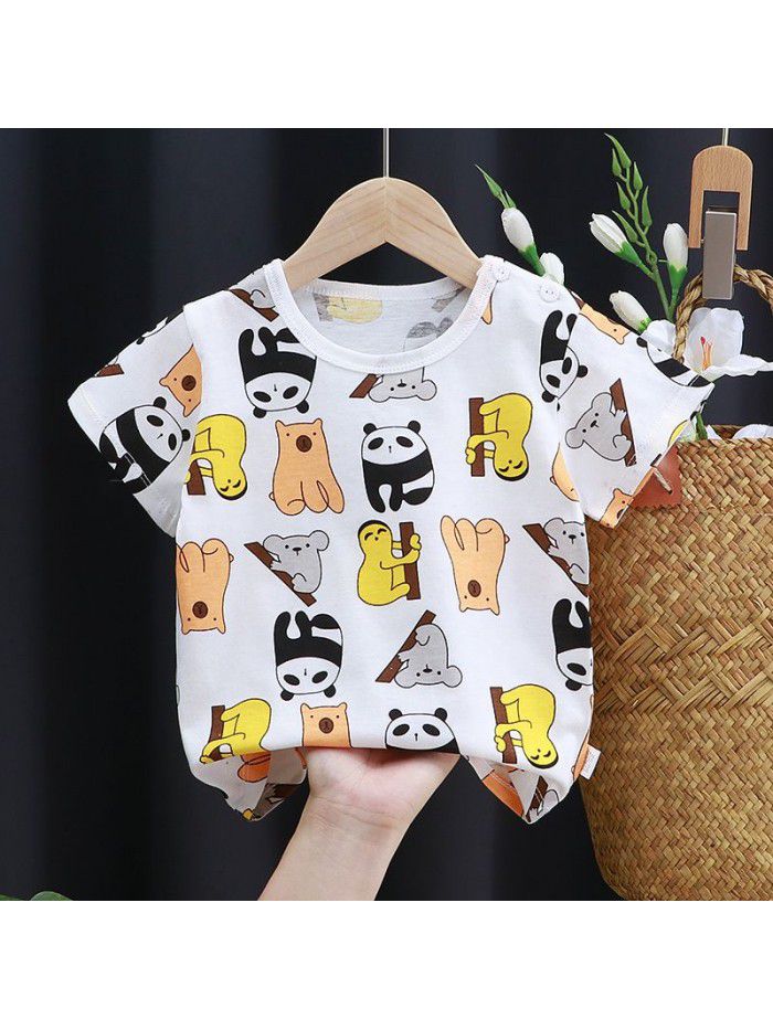 Children's short sleeve T-shirt pure cotton girls' summer baby's summer children's  boys' top 