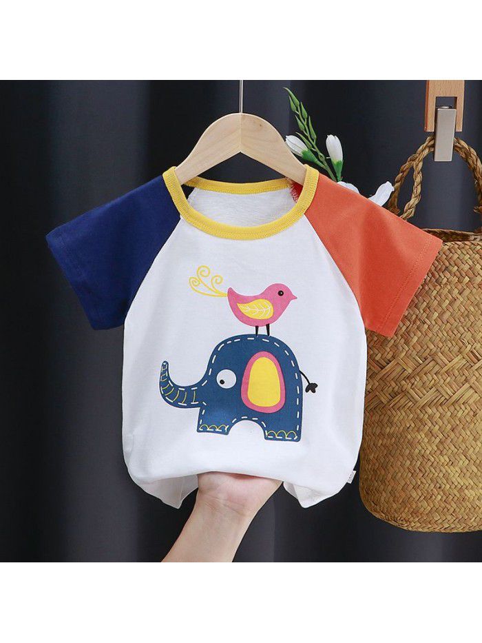 Children's short sleeve T-shirt pure cotton girls' summer baby's summer children's  boys' top 