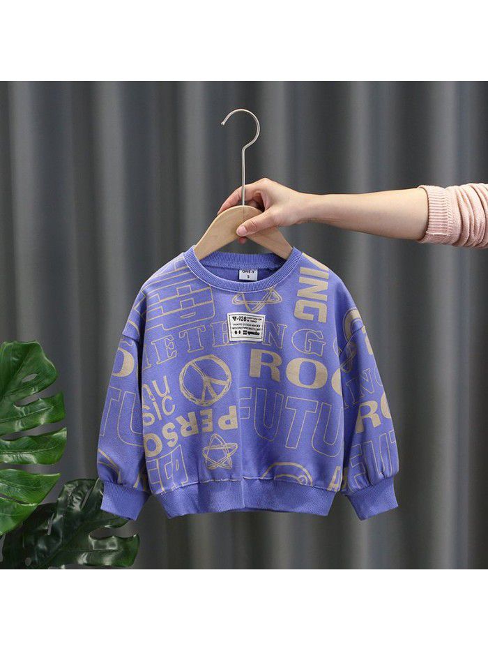 1354 children's sweater base coat boys' long sleeve T-shirt  new spring baby casual top Pullover 