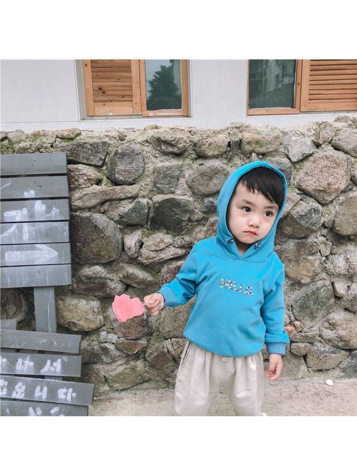 Baby's sweater Korean spring and autumn new boys' top children's clothes children's hooded cover 
