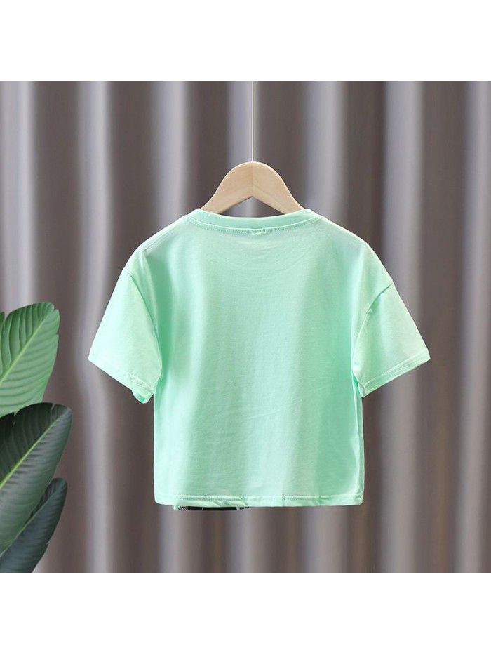 1522 boys' short sleeve T-shirt  summer new children's wear boys' round neck T-shirt children's cartoon top summer 