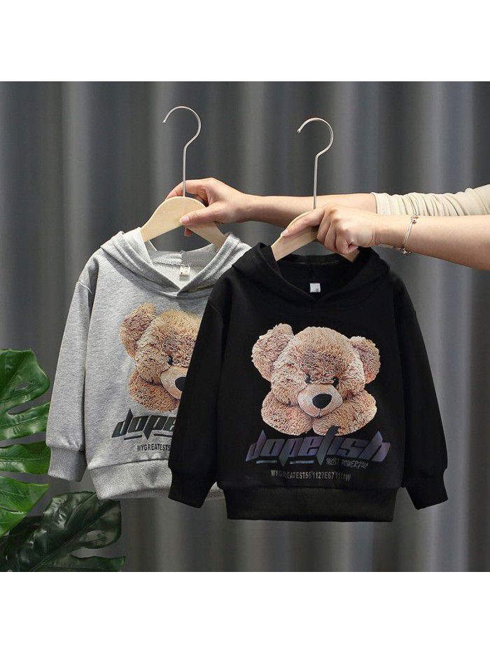 1344 boys' sweater long sleeve T-shirt  new foreign style baby Hoodie spring and autumn children's bottom T-shirt 