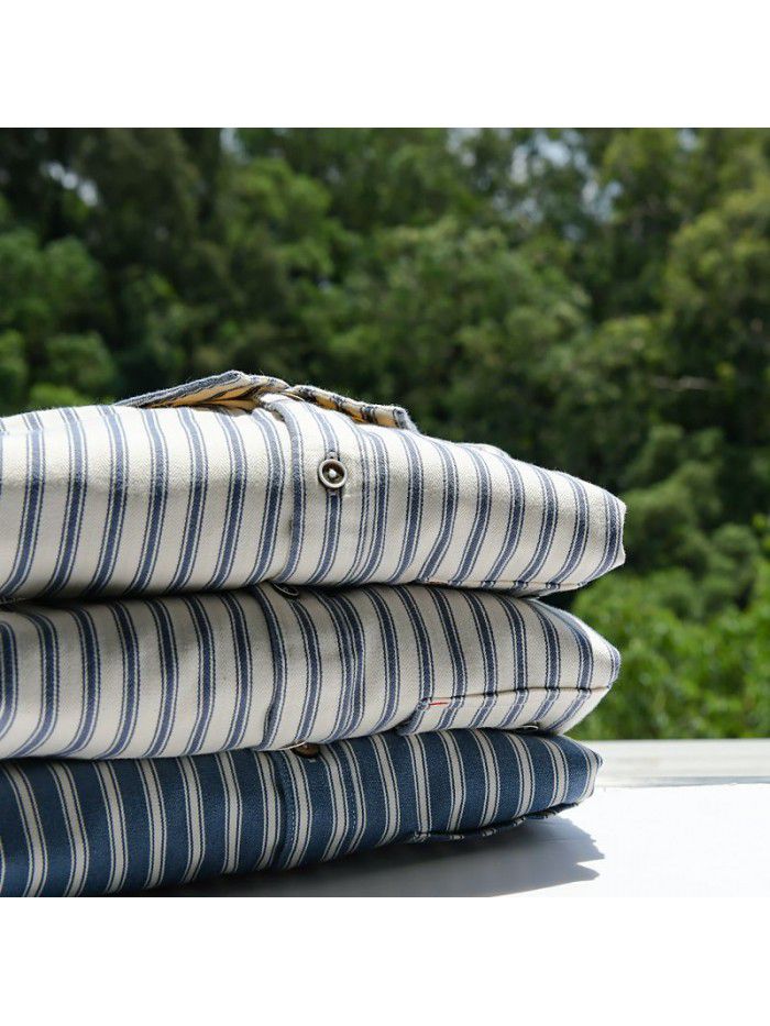 Men's spring and autumn casual stripe cotton shirt loose and comfortable youth Lapel classic fashion art cotton shirt 9352 