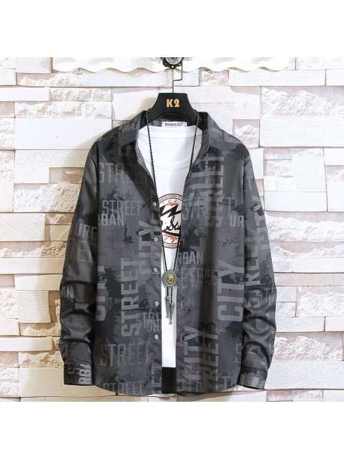  autumn new men's shirt fashion leisure long ...
