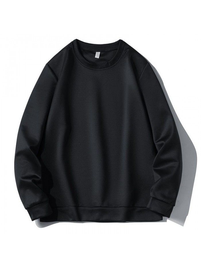 spring and autumn round neck sweater men's loose Pullover long sleeve T-shirt with customized logo 