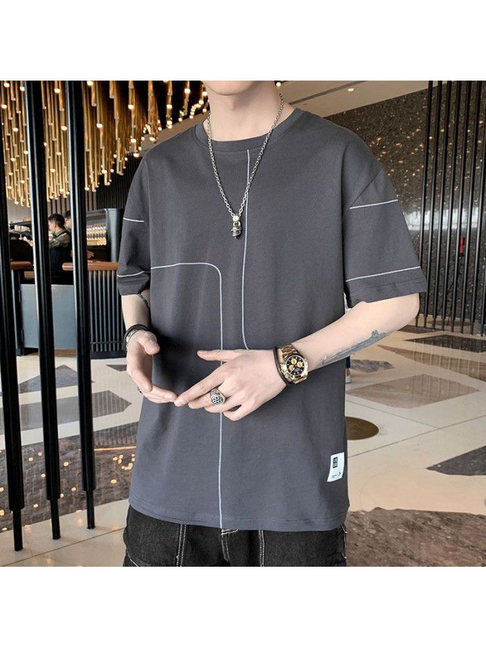  new summer men's short sleeve t-shirt men's top Korean cotton half sleeve fashion T-shirt trend students 
