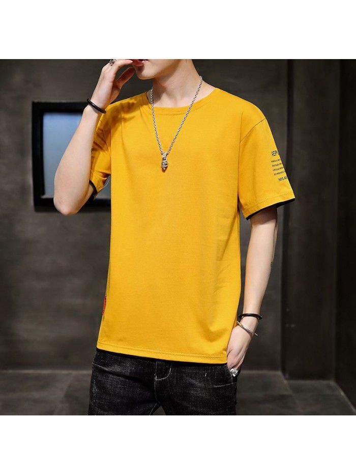 Men's short sleeve T-shirt fashion brand half sleeve men's  new summer loose and considerate student 