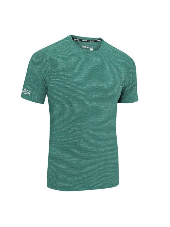 Ice cool and breathable short sleeve t-shirt men's mesh quick drying air conditioner elastic summer large T-shirt half sleeve fashion 