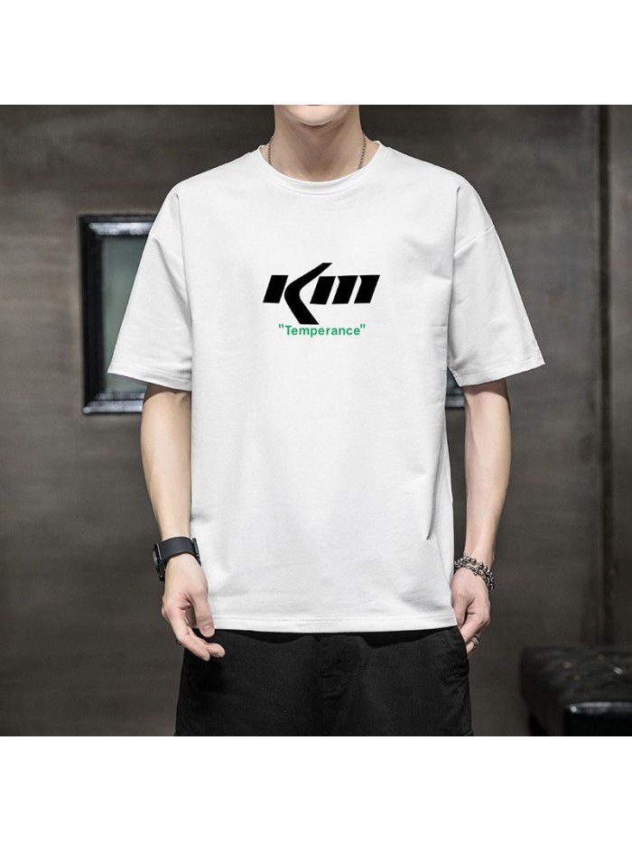 Breathable short sleeve t-shirt men's  summer new men's cotton casual loose half sleeve t-shirt men's wear 