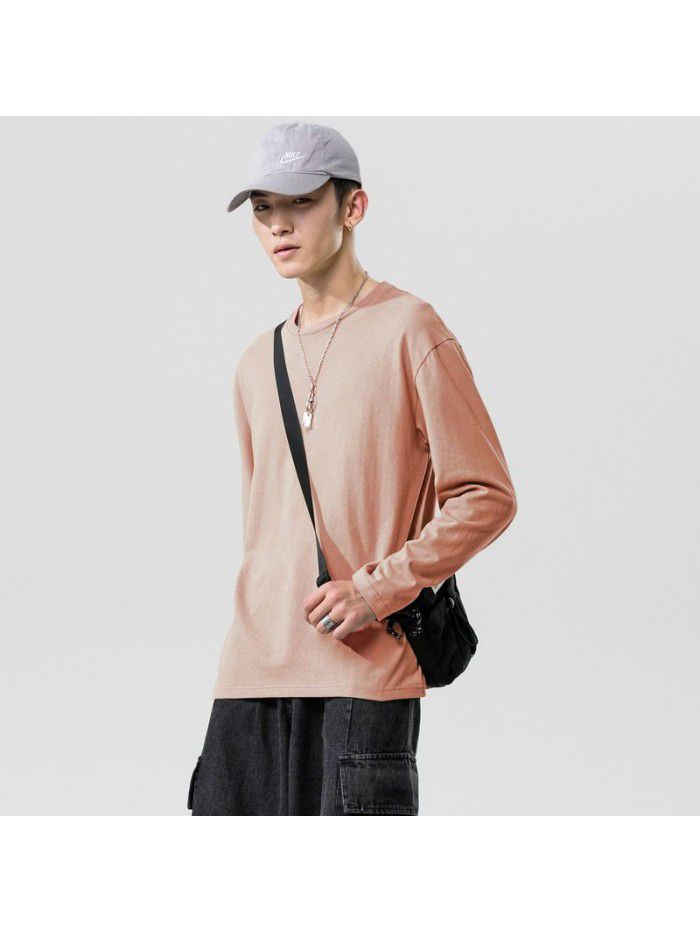 Long sleeve t-shirt men's  new trend autumn Korean T-shirt with fashionable men's wear 