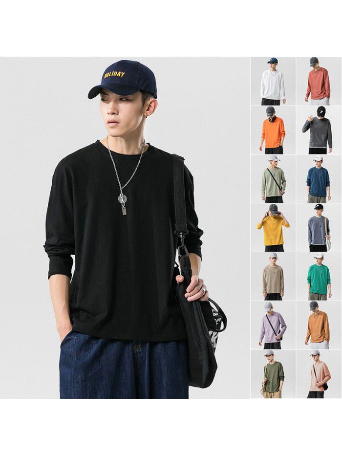 Long sleeve t-shirt men's  new trend autumn Korean T-shirt with fashionable men's wear 