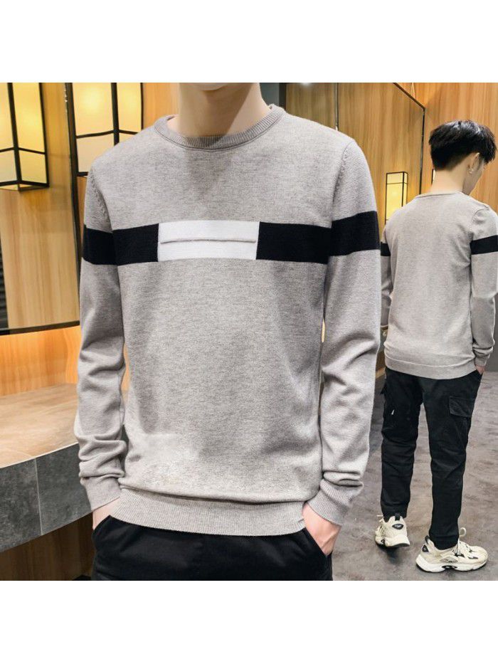Autumn  new men's T-shirt Korean round neck Pullover Jacket sweater men's junior students 