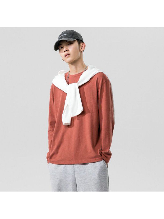 Long sleeve t-shirt men's  new trend autumn Korean T-shirt with fashionable men's wear 