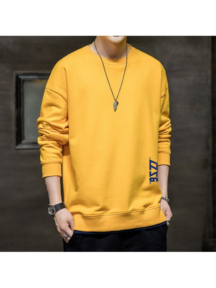  popular long sleeve t-shirt men's fashion Little Daisy loose round neck tooling Inst shirt men's National Fashion Top 