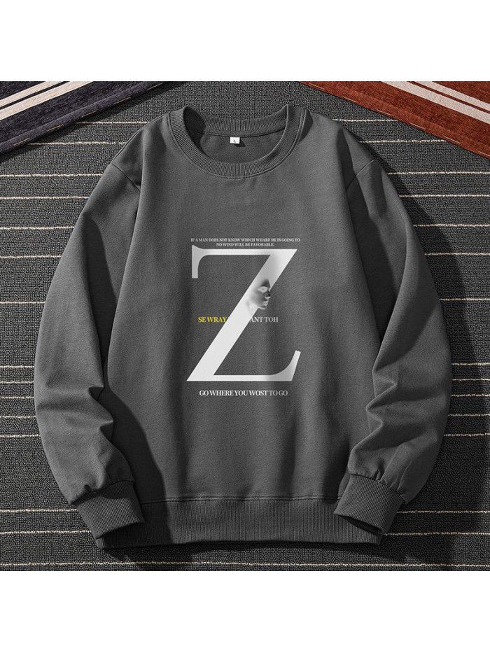 Men's sweater  new spring round neck long sleeve T-shirt Korean Trend Pullover Top Men's fashion 