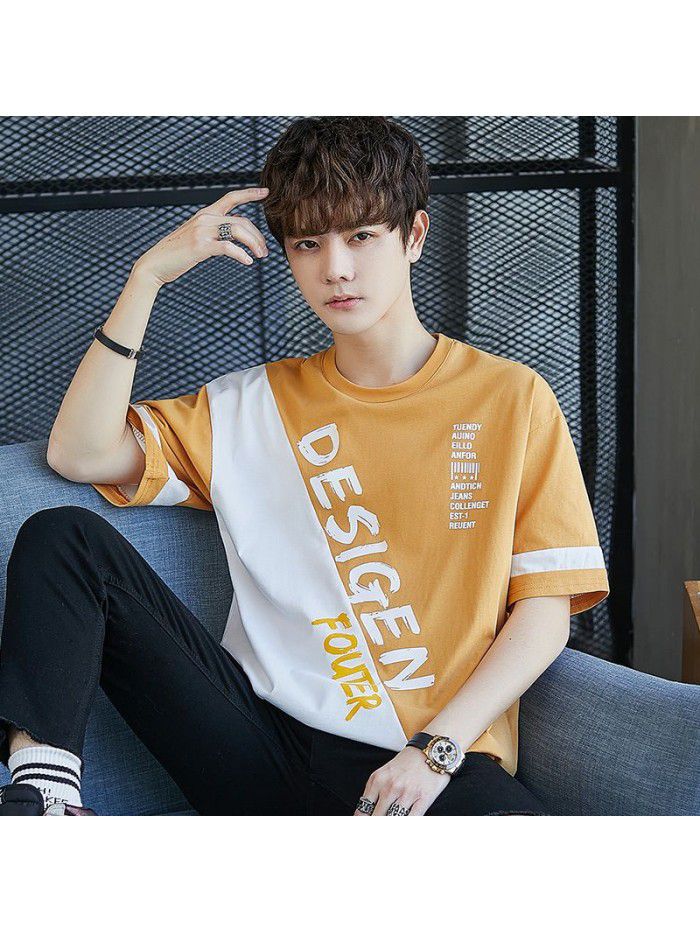  summer new short sleeve t-shirt men's fashion round neck half sleeve t-shirt men's casual thin top 