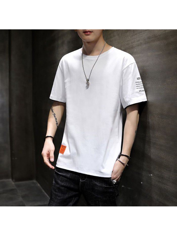 Men's short sleeve T-shirt fashion brand half sleeve men's  new summer loose and considerate student 