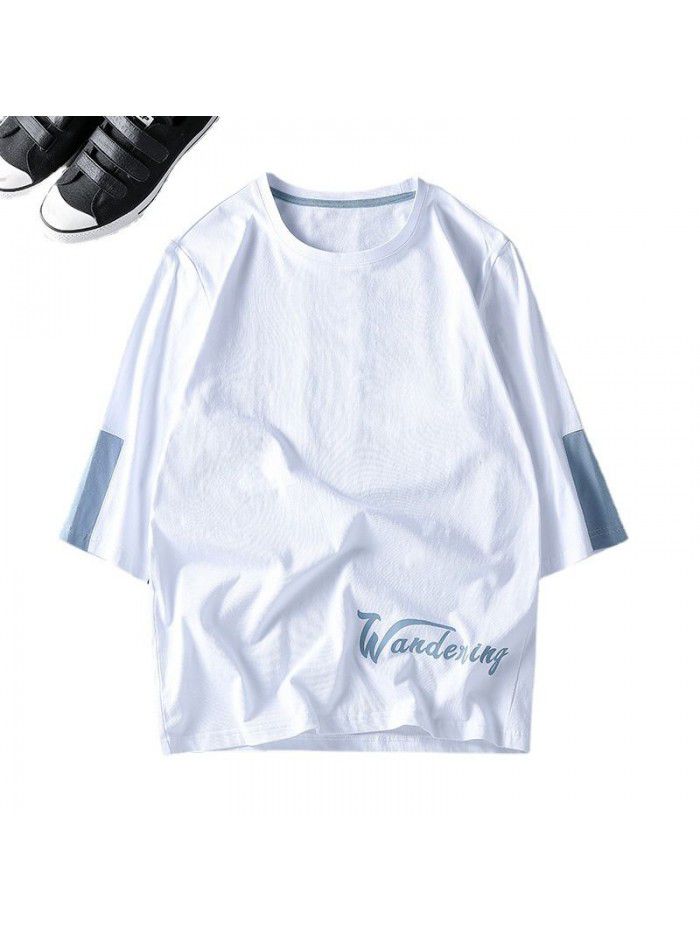 Breathable  new men's short sleeve T-shirt Summer Cotton sweat absorption large size loose half sleeve t-shirt men's fat 