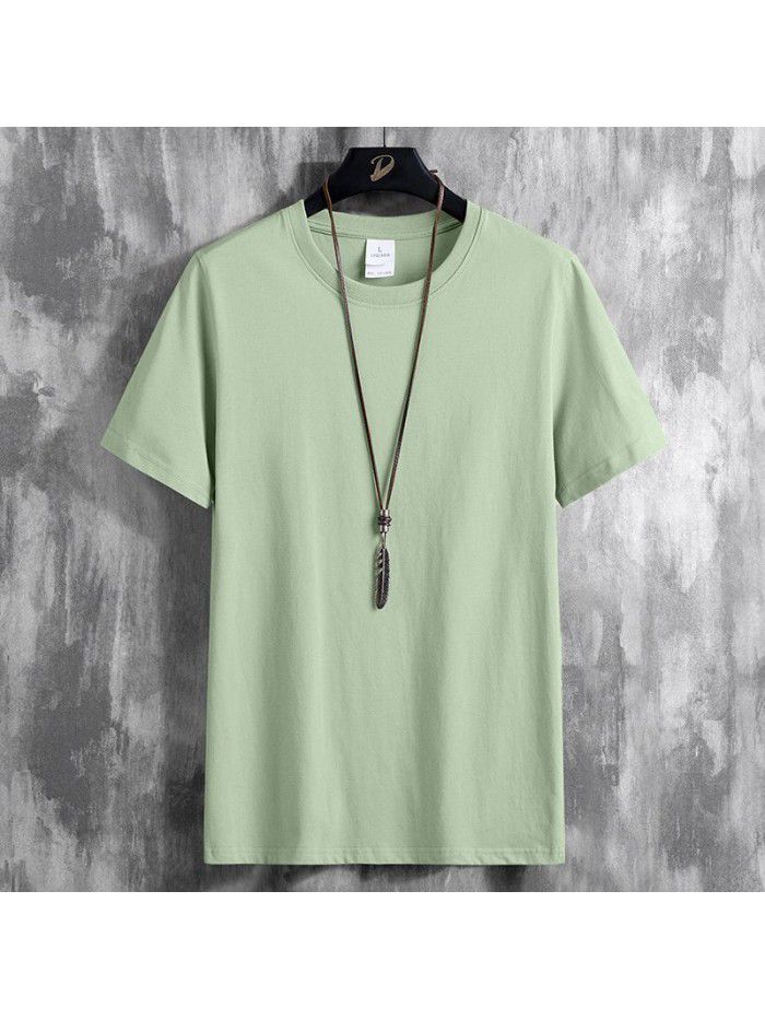 Breathable  summer new men's short sleeve T-shirt cotton half sleeve large men's T-shirt Korean top student 