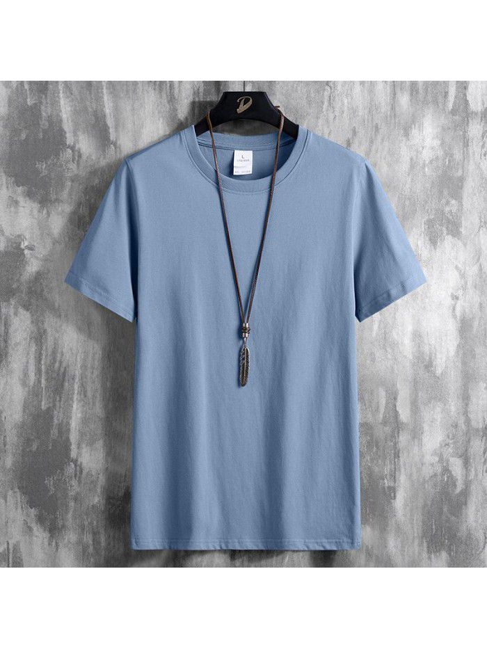Breathable  summer new men's short sleeve T-shirt cotton half sleeve large men's T-shirt Korean top student 