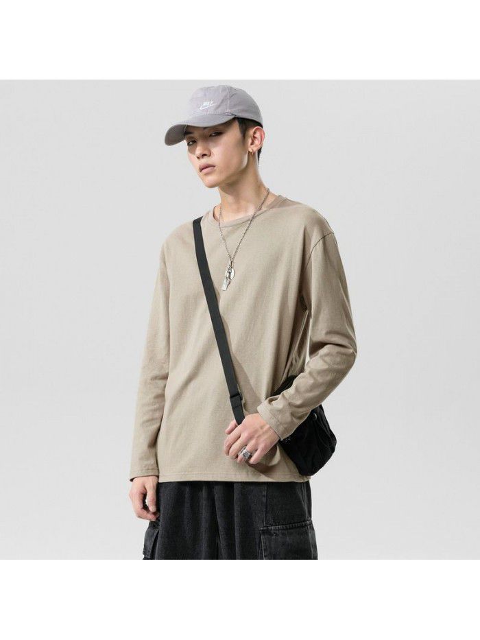 Long sleeve t-shirt men's  new trend autumn Korean T-shirt with fashionable men's wear 