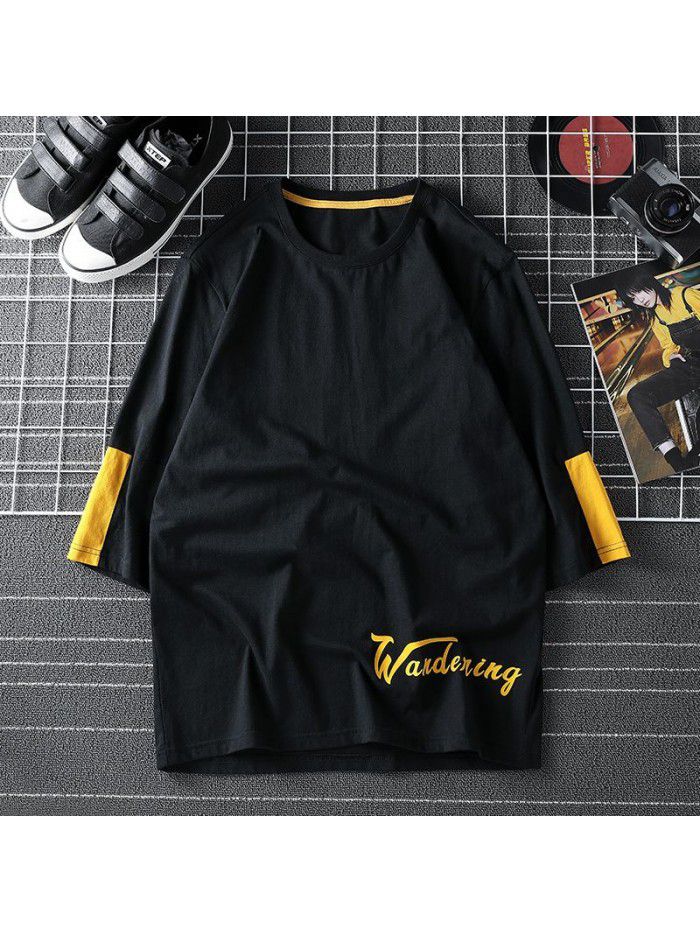 Breathable  new men's short sleeve T-shirt Summer Cotton sweat absorption large size loose half sleeve t-shirt men's fat 