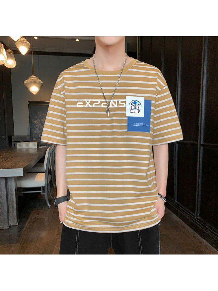 Cotton short sleeve t-shirt men's wear Korean round neck casual loose T-shirt  summer fashion new top T-shirt 