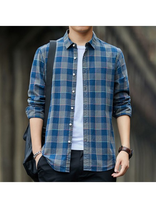 Plaid Shirt Men's spring  new fashion fashion...