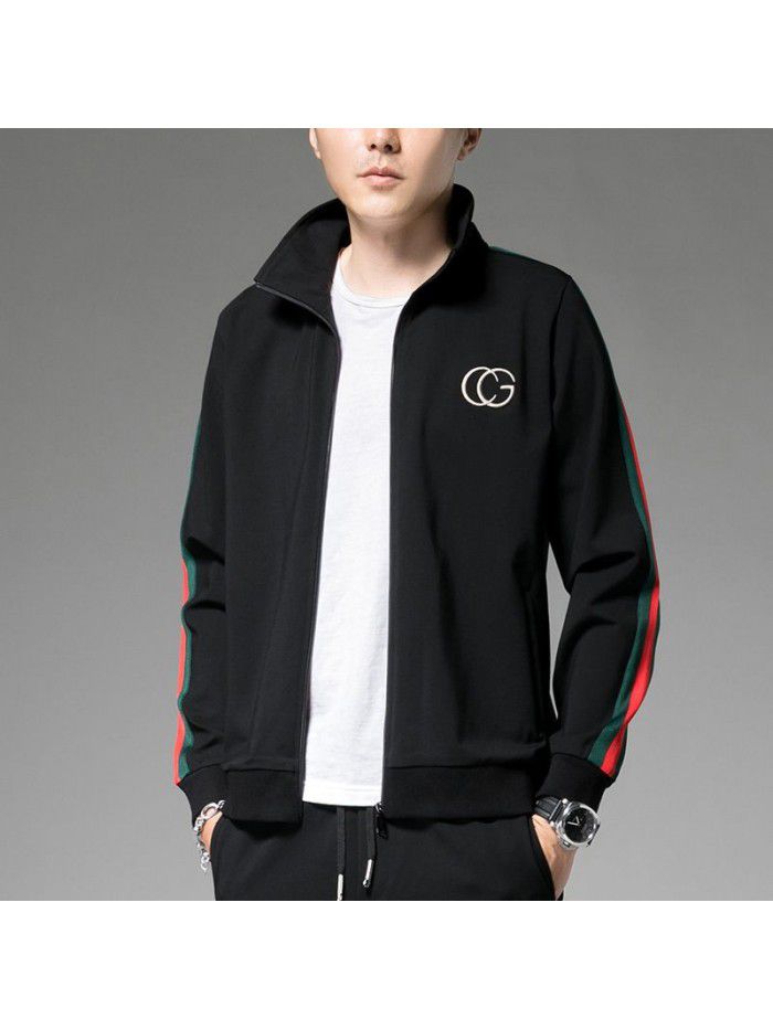 autumn new men's sweater Korean cardigan long sleeve fashion men's coat elastic Youth Fashion Top 