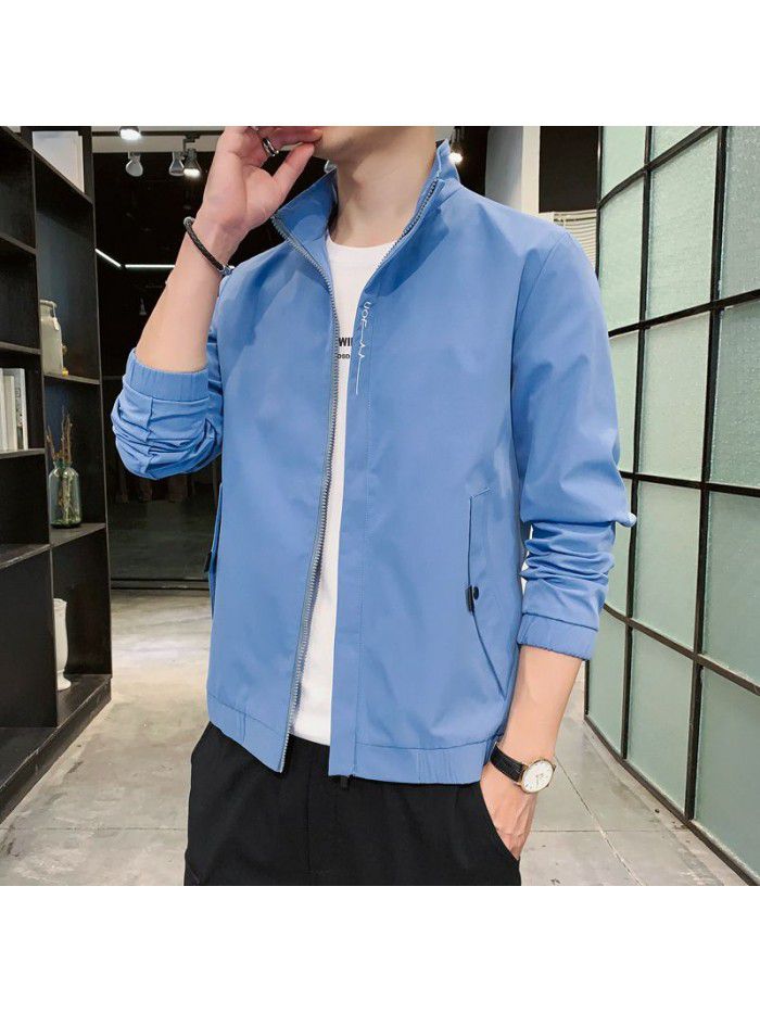 Jacket men's autumn new Korean fashion casual men's coat young students simple versatile fashion spring and autumn wear 