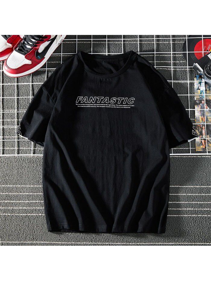 Breathable  new men's short sleeve T-shirt Summer Cotton sweat absorption large size loose half sleeve t-shirt men's fat 