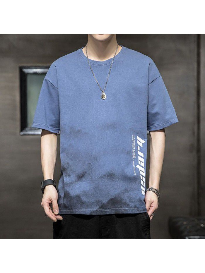 Summer new short sleeve T-shirt  men's cotton t-shirt men's round neck casual half sleeve bottom shirt fashion brand top 