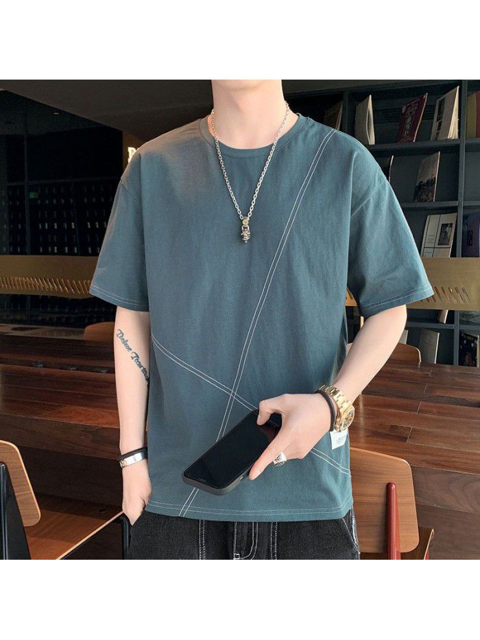 new summer men's short sleeve t-shirt men's top Korean cotton half sleeve fashion T-shirt trend students 