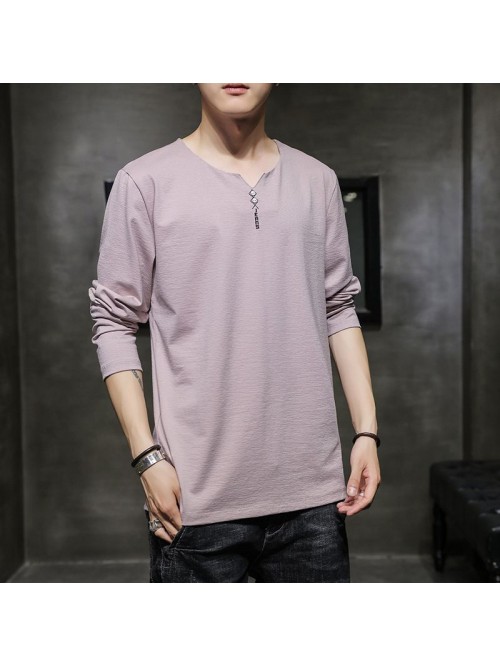  new men's long sleeve T-shirt Cotton autumn ...