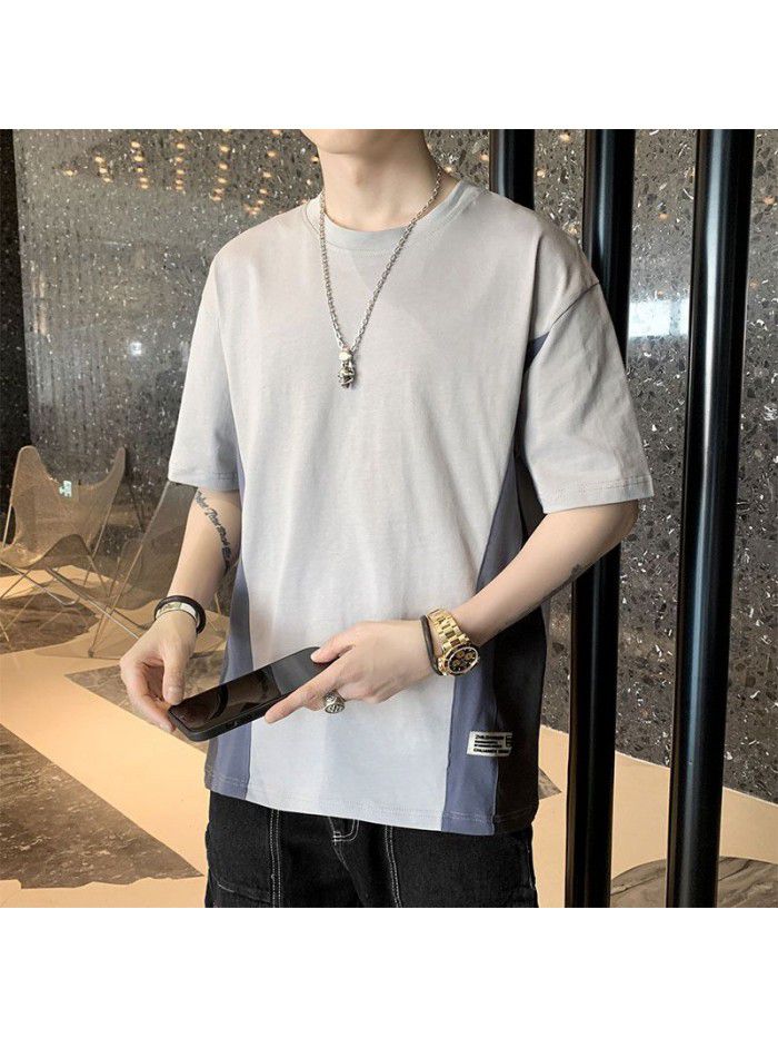 Men's Cotton Short Sleeve T-Shirt  new half sleeve Korean men's base shirt fashion men's loose and compassionate students 