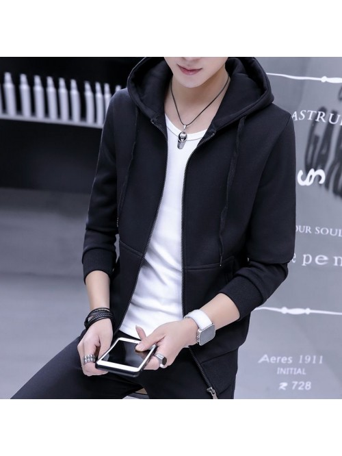 autumn bodyguard men's hooded cardigan Korean...