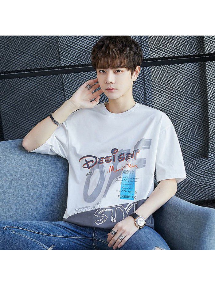  summer new short sleeve t-shirt men's fashion round neck half sleeve t-shirt men's casual thin top 