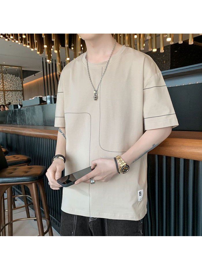  new summer men's short sleeve t-shirt men's top Korean cotton half sleeve fashion T-shirt trend students 